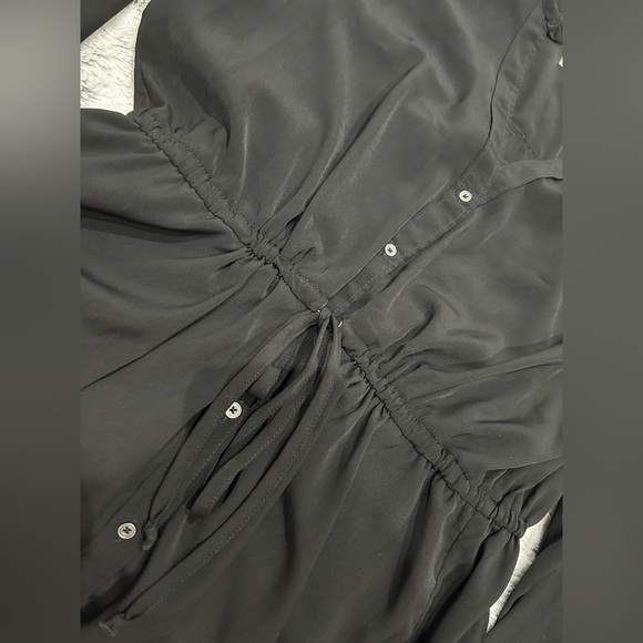 Abercrombie & Fitch Black Long Sleeve Drawstring Shirt Dress Large Tall NWT - Picture 5 of 5